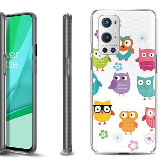 Slim-Fit Flexible TPU Gel Phone Case Compatible with OnePlus 9 PRO 5G, by OneToughShield ® - Happy Owl