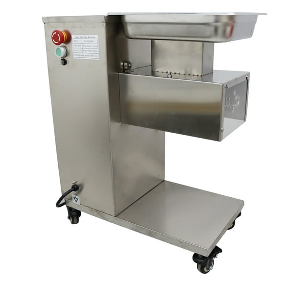 INTSUPERMAI Commercial Meat Cutting Machine Meat Slicer Steak Cuttr with 8mm Blade QE Stainless Steel 500KG/H