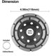 thumbnail image 3 of Disco de corte de copa con segmento de diamante de doble fila de 115 mm para desbaste de hormigón, mármol, granito, máquina rotativa (negro), 3 of 6