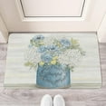 thumbnail image 2 of Retro Door Mat, 17 X 30 Inch Blue Rose Welcome Doormat Decorative Home Floor Mat, Non Slip Rubber Back and Strong Water Absorption for Outdoor Indoor Entrance Decor, 2 of 6