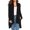 Black, variant on Women's Cardigan Sweater Longline Open Front Long Sleeve Layer with Pockets And Curved Draped Hem Open Front Coat