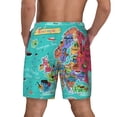 thumbnail image 4 of Balery Cartoon Map Of Europe Mens Swim Trunks Swim Shorts for Men Quick Dry Inseam Beach Shorts with Compression Liner Pocket-Large, 4 of 9