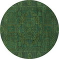 thumbnail image 1 of Ahgly Company Indoor Round Oriental Turquoise Blue Modern Area Rugs, 3' Round, 1 of 4