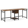 thumbnail image 7 of Tribesigns Double Computer Desk with Drawers and Storage Shelves, Large Long Two Person Desk Study Writing Table Workstation for Home Office, 7 of 7