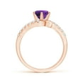 thumbnail image 2 of ANGARA Natural 1.15 Ct. Amethyst with Diamond Classic Ring in 14K Rose Gold for Women (Ring Size: 11.5), 2 of 9
