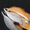 thumbnail image 3 of Kiplyki New Fashion Leaves Jewelry Silver Womens Charm Bangle Bracelet Gift, 3 of 9