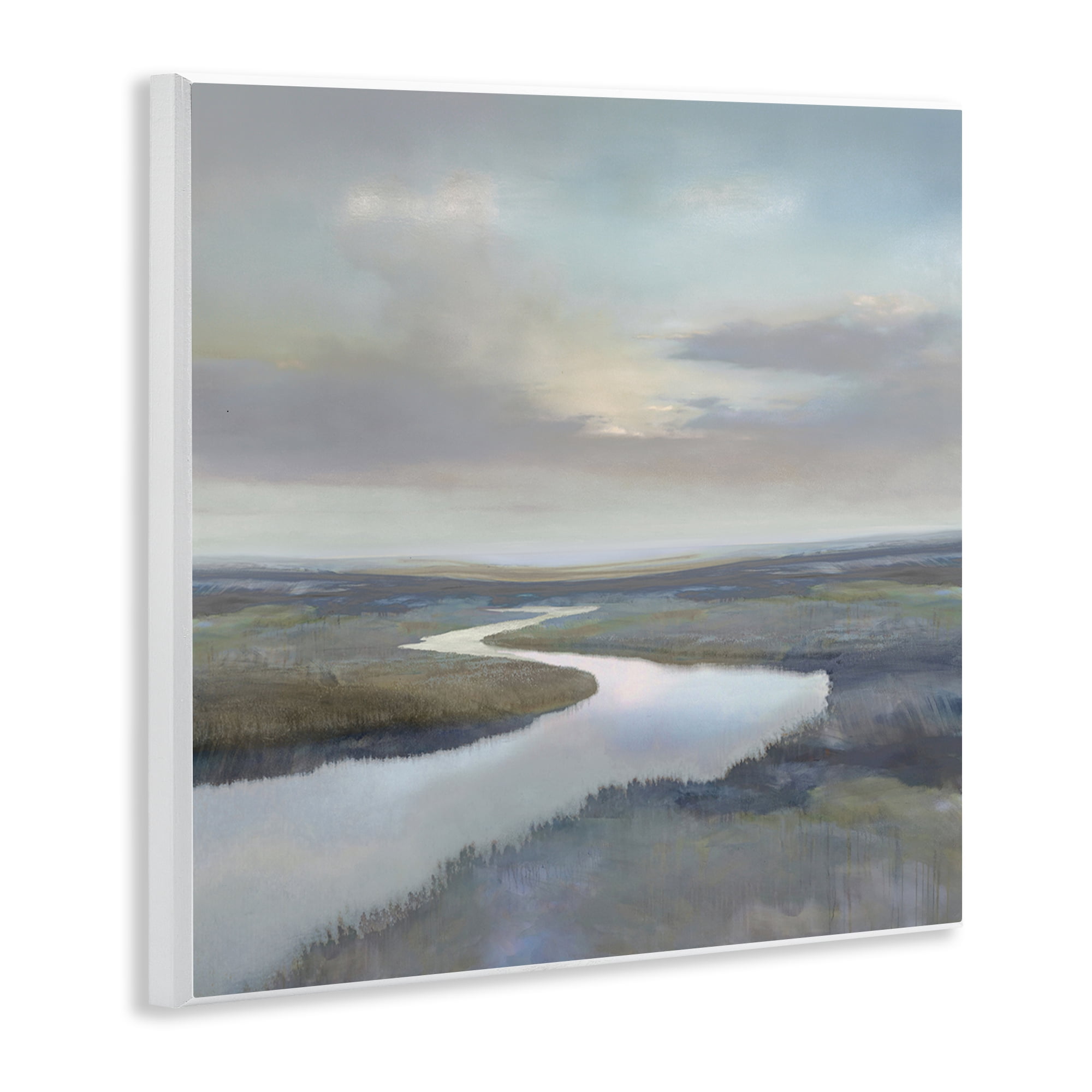 Stupell Industries Calm Riverbend in Greys Wall Plaque Art, design by Christy McKee