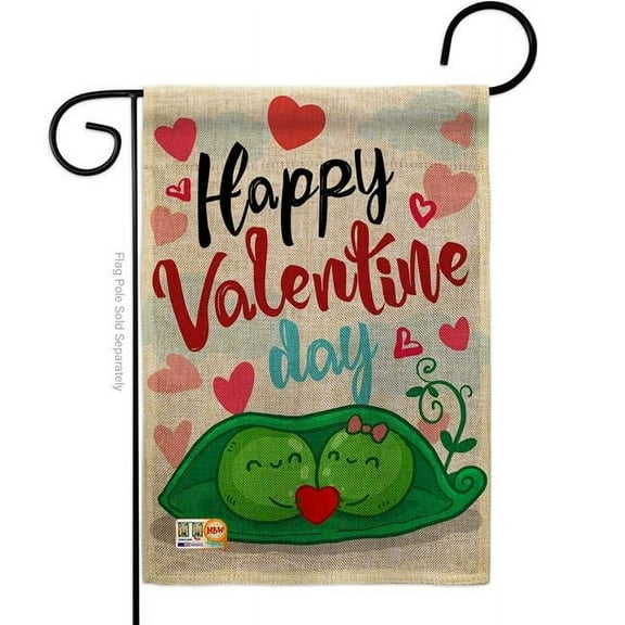 Breeze Decor BD-VA-G-101054-IP-DB-D-US17-BD 13 x 18.5 in. My Sweet Peas Valentine Burlap Spring Valentines Impressions Decorative Vertical Double Sided Garden Flag
