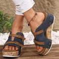 thumbnail image 2 of longantii Orthopedic Sandals for Women Arch Support Summer Flat Sandals Wide Non Slip Slip on Hiking Shoes Soft 2026 Orthopedic Shoes Blue, 2 of 6
