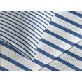 thumbnail image 4 of Ambesonne Harbour Stripe Quilted Bedspread Set 3 Pcs, Hand Drawn Sea, King Size, Night Blue White, 4 of 5