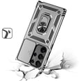 thumbnail image 2 of For Samsung Galaxy S23 5G Case with Stand, Camera Lens Protection & 360° Rotate Ring Kickstand, Shockproof Edge Bumper Cover ,Xpm Phone Case [ Silver ], 2 of 6