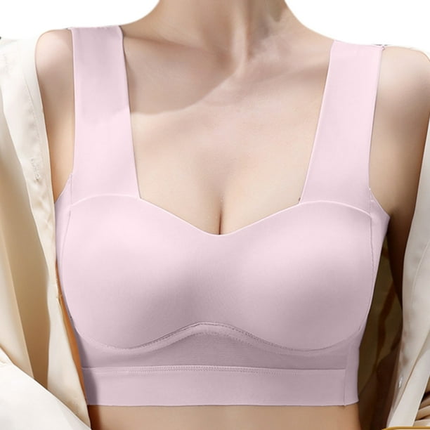 WILLBEST Brasier De Algodon Sujetador De Seda Helada Con Tirantes Finos Y Copas Fijas Para Mujer, Nuevo, Sexy, Con Espalda Descubierta Y Fruncido.