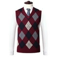 thumbnail image 5 of Men Fashion Coats Autumn Winter Thicken Wram Fashion Casual Pullover Contrast Knitted Sweater Vest, 5 of 5