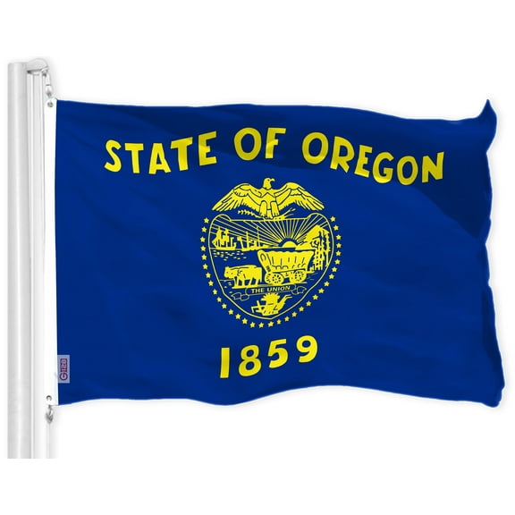 G128 Oregon OR State Flag | 3x5 Ft | Double LiteWeave Pro Series Double Sided Printed 150D Poly | Indoor/Outdoor, Vibrant Colors, Brass Grommets, Thicker and More Durable Than 100D 75D Poly, 2-ply