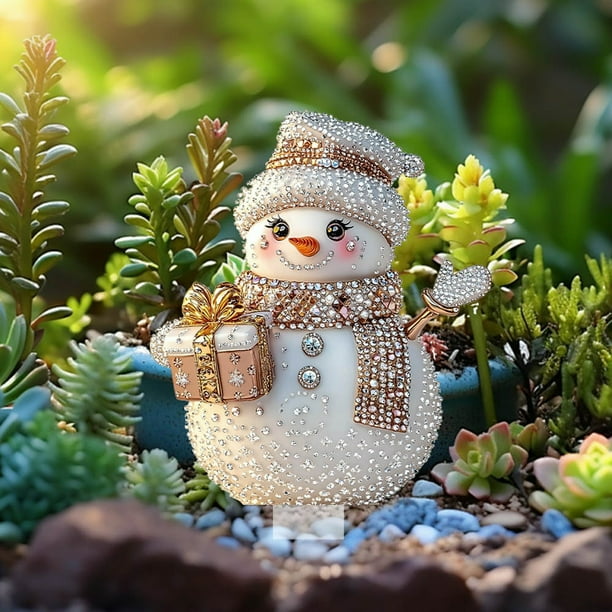 Maceta Decorativa de Acrílico con Forma de Muñeco de Nieve
