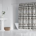 thumbnail image 2 of White Geometric Zigzag Circle Pattern Shower Curtain 72"x72" ,Bathroom Decorative Shower Curtains Set with 12 Hooks,Modern Waterproof Washable Shower Curtain, 2 of 6