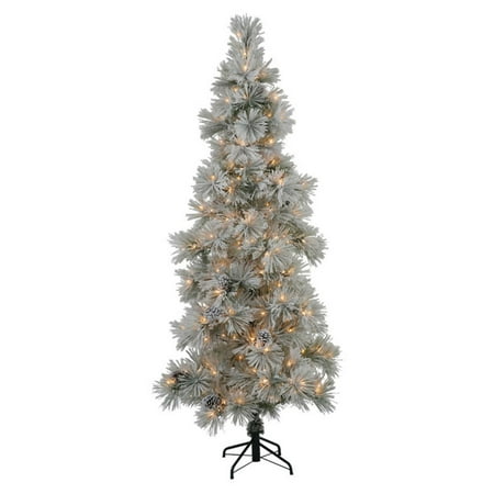 Vickerman Flocked Stone Pre-lit Christmas Tree