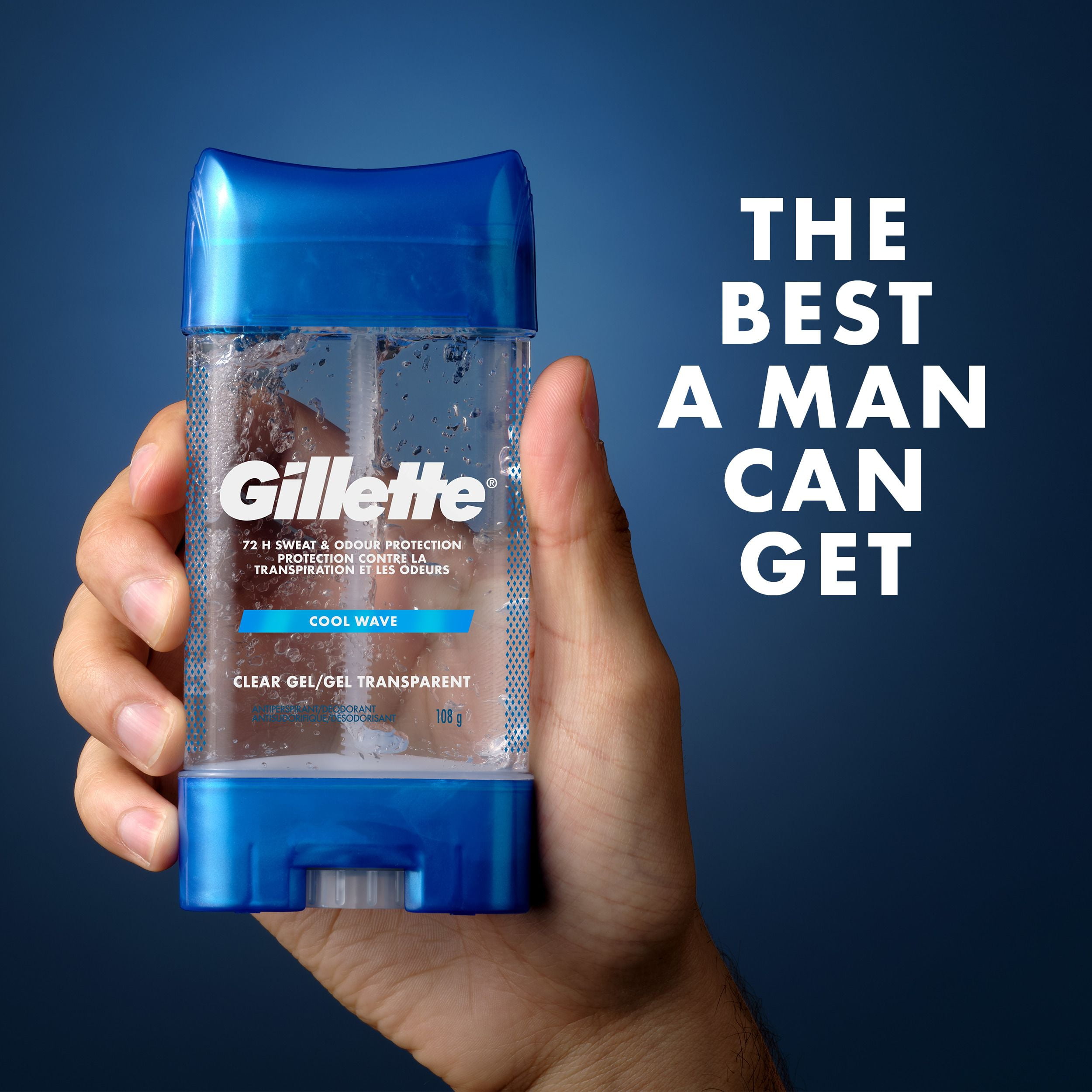 Gillette Antiperspirant and Deodorant for Men, Clear Gel, Cool Wave, 108g
