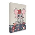 thumbnail image 4 of Stupell Industries Baby Elephant & Flowers Animals & Insects Painting Gallery Wrapped Canvas Art Print Wall Art, 24 x 30, 4 of 8