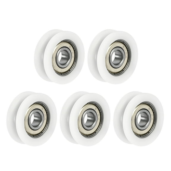 U608ZZ 608 Nylon U Groove Bearings 8x30x10mm Double Metal Shielded (GCr15) Chrome Steel Ball Bearings 5 pcs