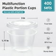 thumbnail image 3 of 400 Set 2 oz Jello Shot Cups with Lids Stackable Food Safe Disposable Plastic Portion Condiment Dipping Sauce Containers Small Salad Dressing Cups, 3 of 7