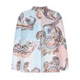 thumbnail image 4 of Camisa con estampado de botones con cuello en V de primavera y otoño para mujer Top suelto informal Pompotops  FGAJ15569, 4 of 5