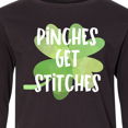 thumbnail image 4 of Inktastic St. Patrick's Day Pinches get Stitches Long Sleeve Youth T-Shirt, 4 of 5