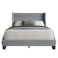 thumbnail image 3 of Home Design Niles Twin Upholstered Panel Bed Frame with Wingback Headboard and Foam-Padded Support, Gray, Easy Assembly, 3 of 11