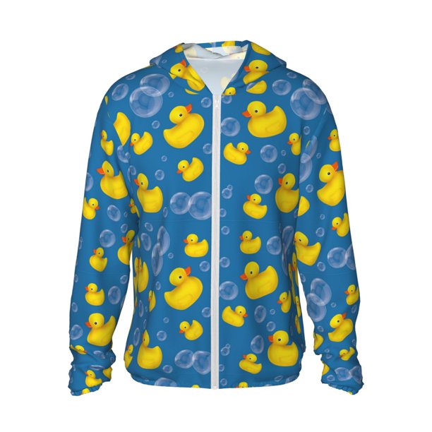 Balery Rubber Duck Sudadera ligera de manga larga con capucha y protección solar UPF 50+ para hombre y mujer, ideal para pesca y running-Medium