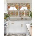 thumbnail image 4 of Vintage Daisy Floral Swag Kitchen Curtains Sets for Windows 24 Inch Length, Spring Flowers Botanical Leaves Rustic Short Window Curtain Swags Valances and Tiers 3 Piece Set for Cafe/Dining Room, 4 of 5