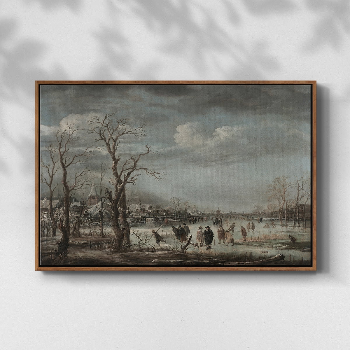 Vintage Landscape-CCCLXXX By Wexford Home Framed in Walnut Wood Gallery Wrapped Canvas 25 in. x 37 in.
