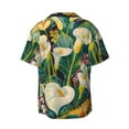 thumbnail image 5 of KLL Tropical Floral Jungle Print Men's Shirt Short Sleeve Button Down Summer Cuba Beach Shirts- XX-Large, 5 of 5