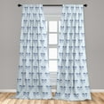 thumbnail image 2 of Skull Window Curtains, Optical Illusion Stripes with Skeleton Heads Repetitive Gothic Modern, Lightweight Decor 2-Panel Set with Rod Pocket, Pair of - 28"x84", Soft Blue Indigo and White, by Ambesonne, 2 of 3