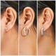 thumbnail image 4 of Aretes JeenMata 3 Pares de Aros huggies con piedras talladas en baguette, 4 of 4