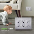 thumbnail image 3 of ENERLITES Elite Series Screwless Decorator Wall Plate Child Safe Outlet Cover, Size 3-Gang 4.68" H x 6.53" L, Unbreakable Polycarbonate Thermoplastic, SI8833-BSV, Brushed Silver, 3 of 5