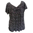 thumbnail image 4 of Pisexur Blouse Graphique d'Été pour Femmes, Blouse à Manches Courtes Col en V Imprimée Grande Taille pour Femmes, chandail-Over, 4 of 5