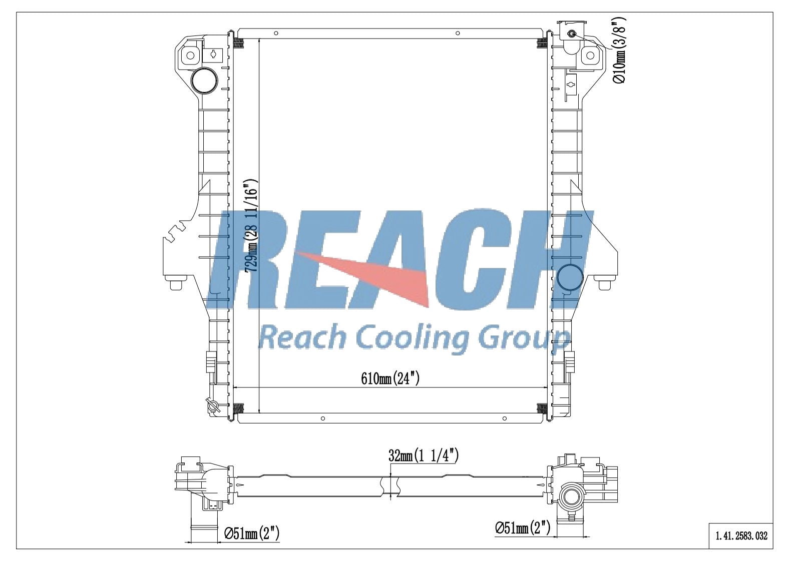 REACH Radiator 41-2583 for 06-04 Dodge Ram 1500; 03 Dodge Ram 2500; 03 Dodge Ram 3500