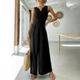 thumbnail image 5 of Summer Fashion Plus Size Womens Jumpsuit Trendy Clothes 2025 Solid Casual Sleeveless Suspender Long Up to 65% off!, 5 of 8