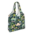 thumbnail image 2 of XMXT Canvas Tote Bag for Women, Funny Cartoon Dinosaur Print Large Reusable Shopping Bags, Multicolor, 2 of 7