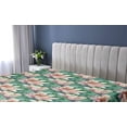 thumbnail image 5 of Ambesonne Flower Pattern Fitted Sheet, Painting Look Lotus, Full Size, Jade Green Pastel Pink, 5 of 5