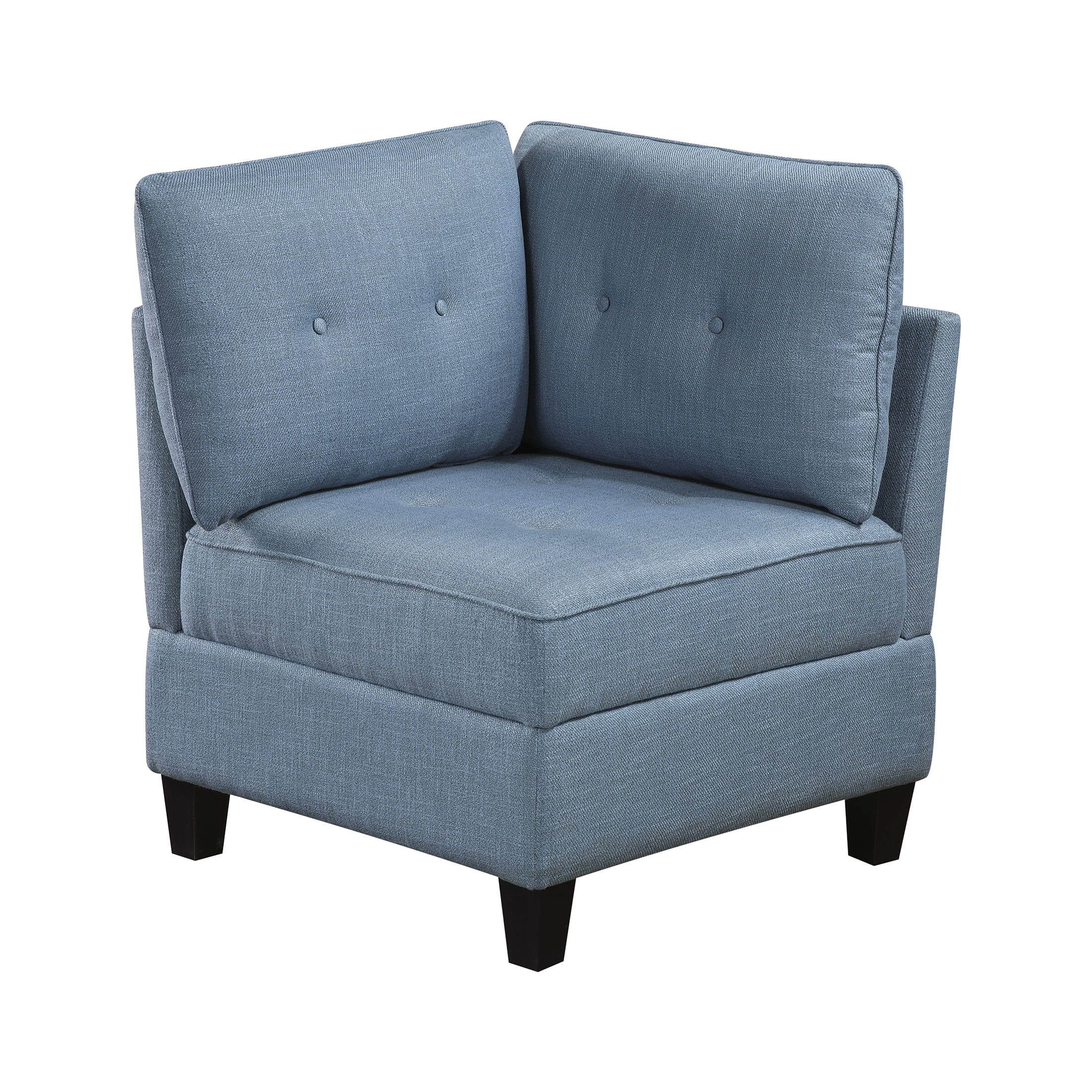 OakvillePark Silvercross Textured Fabric Corner Seat with Storage, Module for Modular Sectional Sofa, Blue