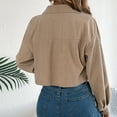 thumbnail image 5 of PFRNLF Cropped Corduroy Jackets for Women Fall Casual Button Down Long Sleeve Crop Shacket Jacket, 5 of 8
