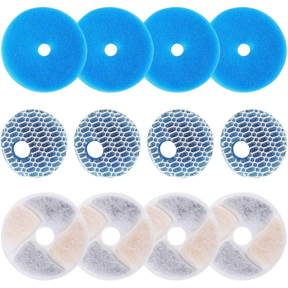 Cat Water Fountain Filters Replacement Filter Fit for Flower Fountain Cat Water Fountain Water Dispenser 12PCS