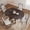 1: Espresso + Light gary, variant on Harper & Bright Designs Extendable Dining Table Set for 6 with 4 Upholstered Chairs, Rustic Farmhouse Kitchen Table Set with Distressed Finish and Sturdy Crossed Legs, Espresso