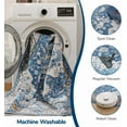 thumbnail image 4 of Reepow 6x9 Blue White Machine Washable Super Soft Faux-Wool Vintage Floral Boho Non-Slip Low Pile Area Rugs for Living Room Bedroom, 4 of 10