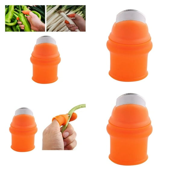 2x de de plantas de recolectores de plantas larga recogiendo frijoles pimientos herramientas de recolec Cola Cortadores de pulgar de silicona