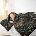 thumbnail image 3 of jejeloiu Cosmic Botanical Twin Comforter Sets For Girls,Whimsical Print Bedding Set,Multicolor Black,Black Reversible,2-Piece,1 Comforter and 1 Pillowcase, 3 of 7
