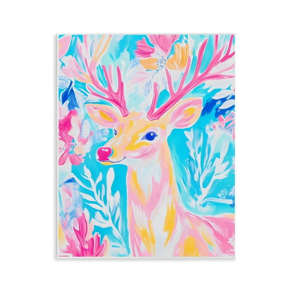 Stupell Industries Bright Pastel Deer Wall Plaque Art, design by Arlington Prints