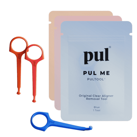 PUL Clear Aligner Removal Tool, Compatible with Removable Braces, Retainers & Trays, Multi-Color, 3 Pack