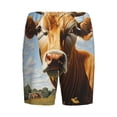 thumbnail image 2 of Lsque Daisy Flower Field Cow Mens Sleep Pajama Shorts,Short Pajama Pants, Cotton Ultra-Soft Knit-Small, 2 of 9